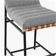 Pemberly Row Set of 4 Gray Boucle Fabric Counter Height Chairs