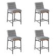 Pemberly Row Set of 4 Gray Boucle Fabric Counter Height Chairs