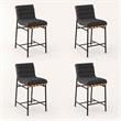Pemberly Row Set of 4 Counter Height Chairs in Dark Gray Boucle Fabric