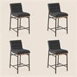 Pemberly Row Set of 4 Counter Height Chairs in Dark Gray Boucle Fabric