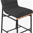 Pemberly Row Set of 4 Counter Height Chairs in Dark Gray Boucle Fabric