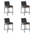 Pemberly Row Set of 4 Counter Height Chairs in Dark Gray Boucle Fabric