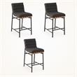 Pemberly Row Set of 3 Counter Height Chairs in Dark Gray Boucle Fabric