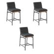 Pemberly Row Set of 3 Counter Height Chairs in Dark Gray Boucle Fabric