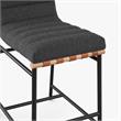 Pemberly Row Set of 2 Counter Height Chairs in Dark Gray Boucle Fabric