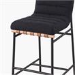 Pemberly Row Set of 4 Counter Height Chairs in Black Boucle Fabric