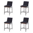 Pemberly Row Set of 4 Counter Height Chairs in Black Boucle Fabric