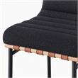 Pemberly Row Set of 2 Counter Height Chairs in Black Boucle Fabric