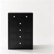 Pemberly Row 5-Drawer Dresser with Crystal Knobs Black Finish 23.6