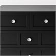 Pemberly Row 5-Drawer Dresser with Crystal Knobs Black Finish 23.6