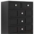 Pemberly Row 5-Drawer Dresser with Crystal Knobs Black Finish 23.6
