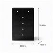 Pemberly Row 5-Drawer Dresser with Crystal Knobs Black Finish 23.6