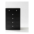 Pemberly Row 5-Drawer Dresser with Crystal Knobs Black Finish 23.6