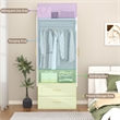 Pemberly Row Wardrobe Armoire with Hanging Rod and 2 Drawers White