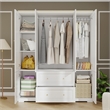 Pemberly Row Large Armoire with Rod and Shelves White Finish