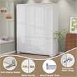 Pemberly Row Large Armoire with Rod and Shelves White Finish