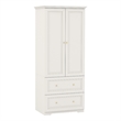 Pemberly Row Modern Armoire Closet with 2 Doors and 2 Drawers in White