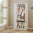 Pemberly Row Modern Wardrobe Armoire with Hanging Rod in White Finish