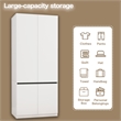 Pemberly Row Modern Wardrobe Armoire with Hanging Rod in White Finish