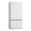 Pemberly Row Modern Wardrobe Armoire with Hanging Rod in White Finish