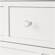 Pemberly Row Modern 5 Drawer Dresser Chest with Crystal Knobs White