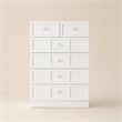 Pemberly Row Modern 5 Drawer Dresser Chest with Crystal Knobs White
