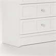 Pemberly Row Modern 5 Drawer Dresser Chest with Crystal Knobs White