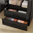 Pemberly Row Armoire Wardrobe Closet with 2 Doors and 2 Drawers Black