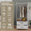 Pemberly Row Wardrobe Armoire with 2 Doors & 2 Drawers in White Finish