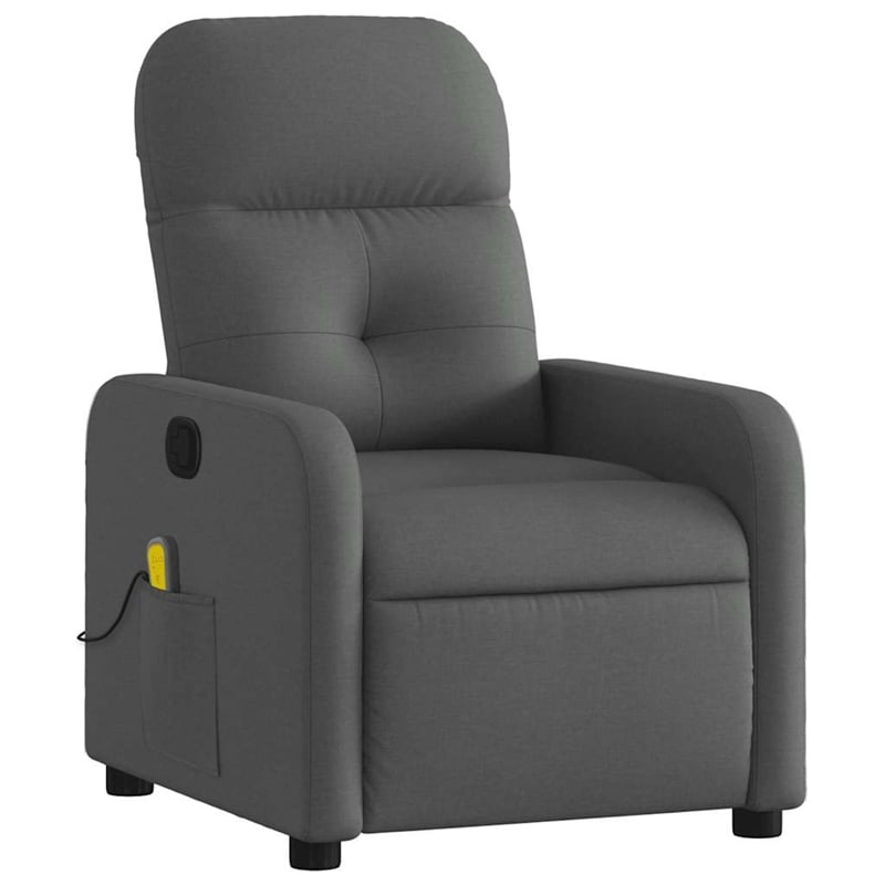 Pemberly Row Massage Recliner Chair in Dark Gray