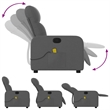 Pemberly Row Massage Recliner Chair in Dark Gray