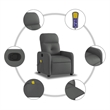 Pemberly Row Massage Recliner Chair in Dark Gray