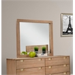 Pemberly Row Beveled Dresser Mirror in Sand Beige Finish