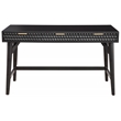 Pemberly Row Large Wood Desk in Black with Gold Hardware
