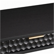 Pemberly Row Large Wood Desk in Black with Gold Hardware