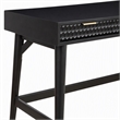 Pemberly Row Large Wood Desk in Black with Gold Hardware