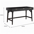 Pemberly Row Large Wood Desk in Black with Gold Hardware