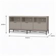 Pemberly Row 3 Drawer Mahogany TV Console in Taupe with Pewter Accents