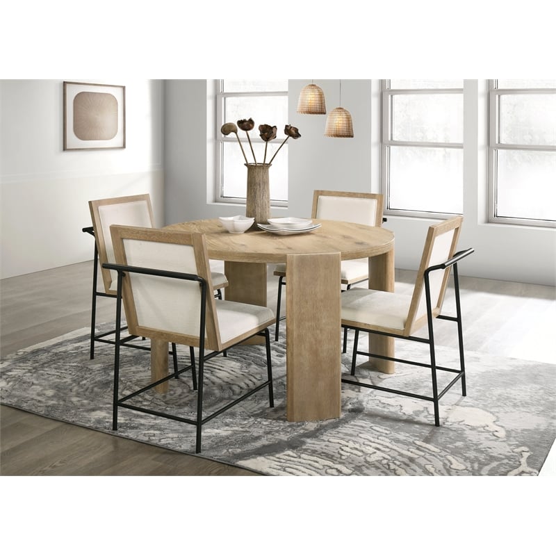 Pemberly Row 47 in Round Dining Table with Curved Legs in Natural Driftwood