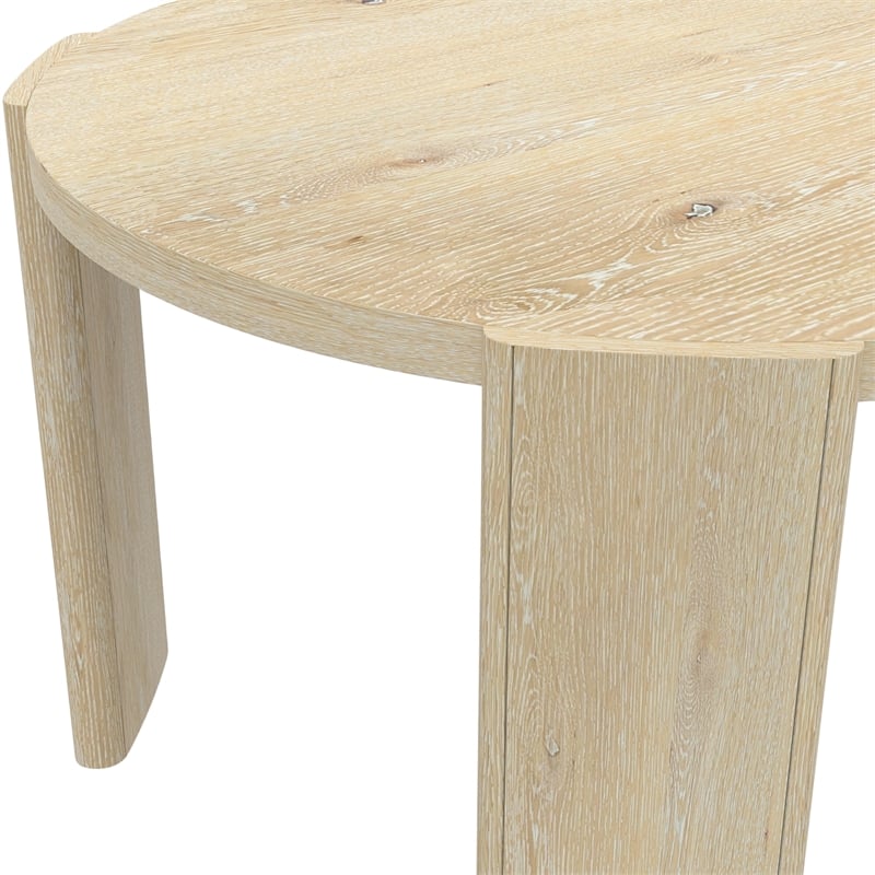 Pemberly Row 47 in Round Dining Table with Curved Legs in Natural Driftwood