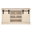 Pemberly Row Barn Door TV Console in Rustic White Fir Finish