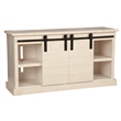 Pemberly Row Barn Door TV Console in Rustic White Fir Finish
