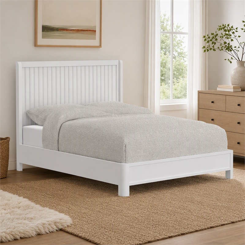 Pemberly Row California King Panel Bed in Mahogany White Finish
