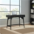 Pemberly Row Flynn 2-Drawer Mini Desk Mahogany Veneer Black Finish