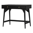 Pemberly Row Flynn 2-Drawer Mini Desk Mahogany Veneer Black Finish