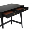Pemberly Row Flynn 2-Drawer Mini Desk Mahogany Veneer Black Finish