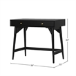 Pemberly Row Flynn 2-Drawer Mini Desk Mahogany Veneer Black Finish