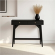 Pemberly Row Flynn 2-Drawer Mini Desk Mahogany Veneer Black Finish