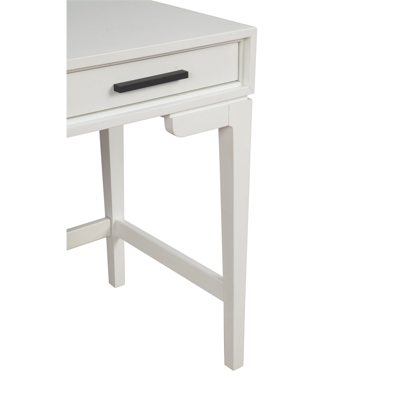 Pemberly Row Nova Mini White Mahogany Desk with 2 Drawers