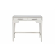 Pemberly Row Nova Mini White Mahogany Desk with 2 Drawers
